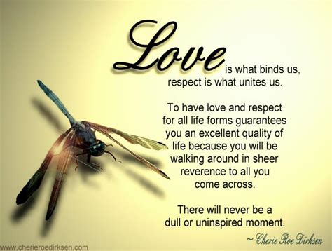 Love Is What Binds Us Respect Is What Unites Us ~ Life Quote