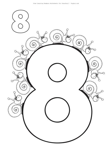 Learning Number 8 Worksheets ⋆ Free Printable Coloring Pages For Kids