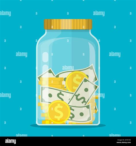 Money Jar Saving Dollar Coin In Jar Stock Vector Image And Art Alamy