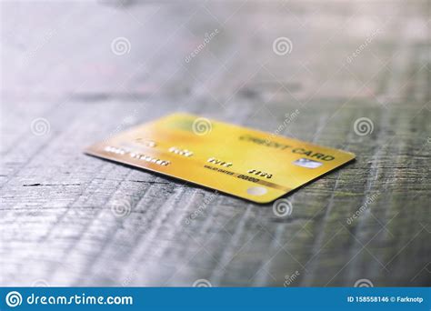 A Credit Card On The Table Stock Photo Image Of Black 158558146
