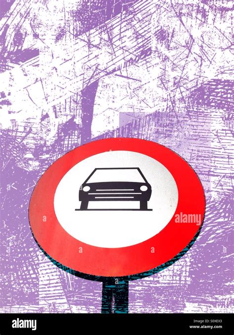 Car Stop Sign With Artistic Background Stock Photo Alamy