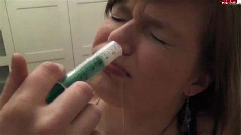 Girl Injects Cum Up Her Nose With Syringe No Sound