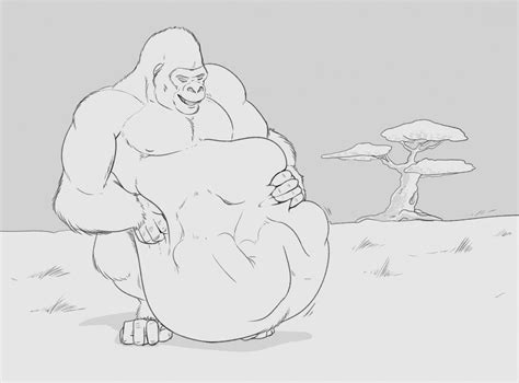 Rule 34 Anal Vore Anthro Belly Bulge Feral Gorilla Gut Male Only