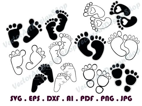 Baby Footprints Svg Baby Foot Svg Baby Footprints Clipart Etsy Canada