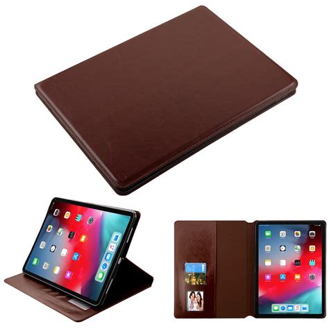 Book Style Leather Folio Case For Ipad Pro 11 Inch Brown Hd Accessory