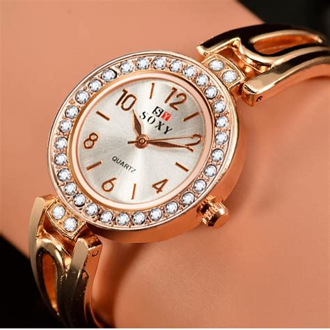 Soxy Bracelet Wrist Watch Women Watches Luxury Rhinestone Womens
