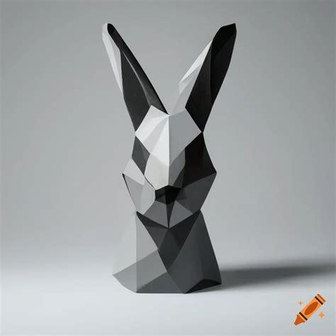 Polygonal Rabbit Head Sculpture On Craiyon