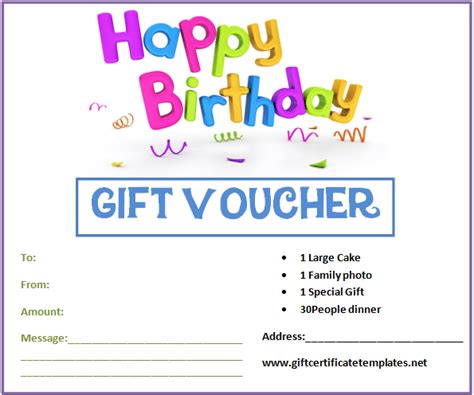birthday gift certificate templates  www