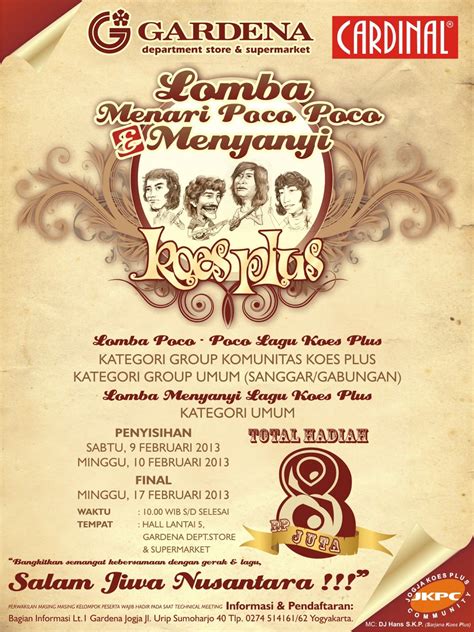 Gamezone Gardena Yogyakarta: Lomba "Menyanyi & Menari Poco-poco" Koes Plus