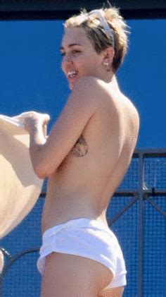 Miley Cyrus Topless Gif