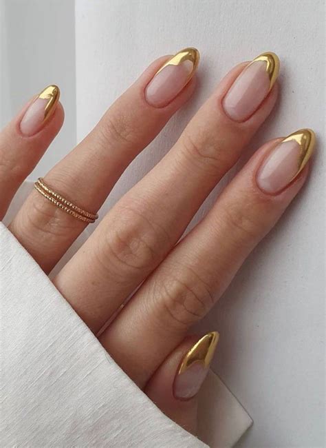 Gold Tip Nails French Tip Nails Gold Nail Art French Manicures