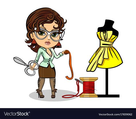 A tailor designer clothes Royalty Free Vector Image