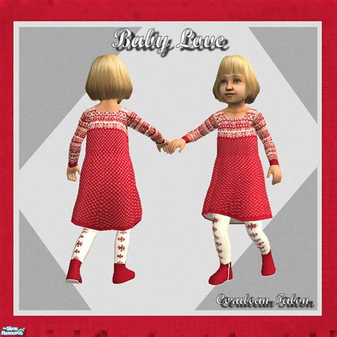 The Sims Resource Baby Love Red Knit
