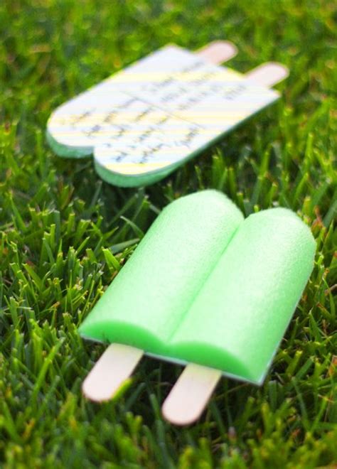 Pool Noodle Turned Popsicle Postcard Invite For A Summer Party Na Dla