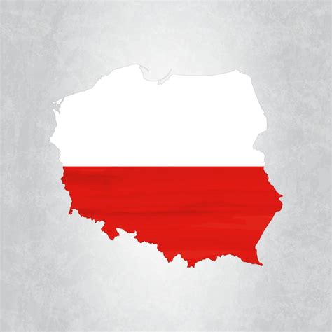 Premium Vector Poland Map With Flag