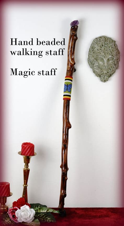 Magic Staff Walking Staff Witches Staff Crystal Staff Etsy