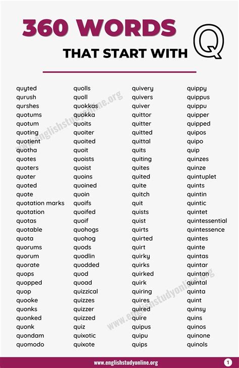 400 Remarkable Words That Start With Q In English English Study Online