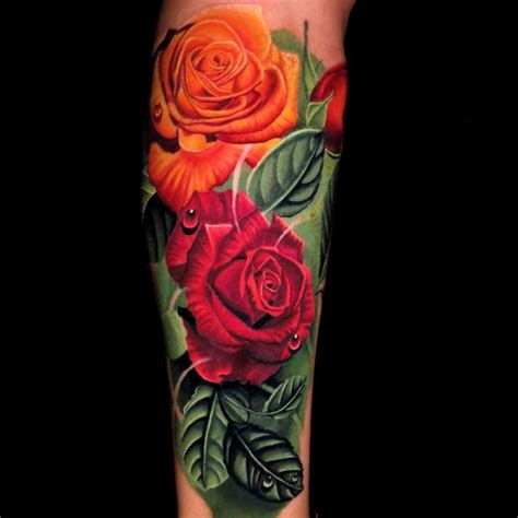 Forearm Single Red Rose Tattoo Am Wintersun