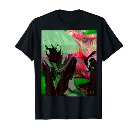 Anime Japanese Vaporwave T Shirt Glitch Art Style Clothing