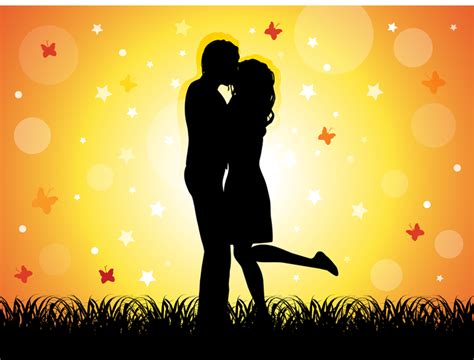 Couple Kissing Illustration Vector Download