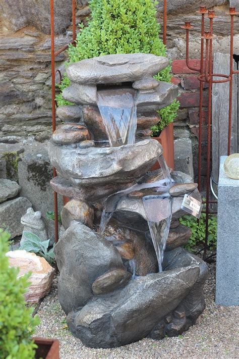 Jibey Wasserfall 100cm Polystone Brunnen Stein Optik inkl ...
