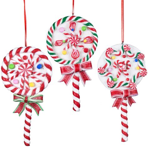 5 Christmas Lollipop Ornaments Set Of 3 3716433
