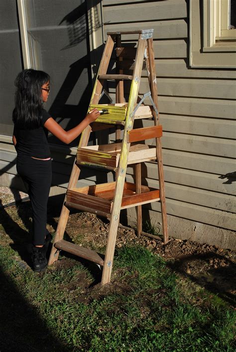 Next we stain the wood. Turn That Old Wooden Ladder Into An Herb Garden - ToolBox ...