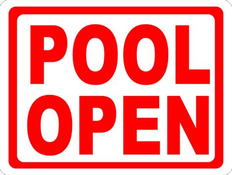 Pool Open Sign Signs By Salagraphics