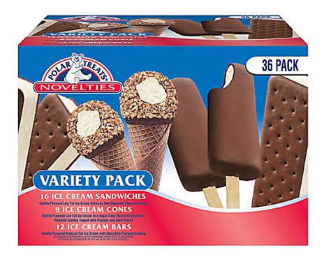 Polar Treats Ice Cream Novelties Variety Pack Pack Of 36 Snacks