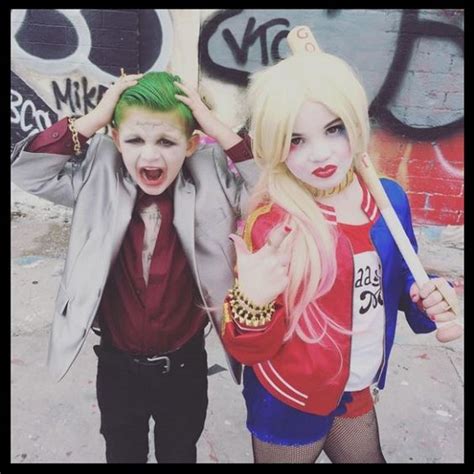 Esquadrão suicida, uma versão atualizada. Cosplays Infantis Arlequina e Coringa do Filme Esquadrão ...