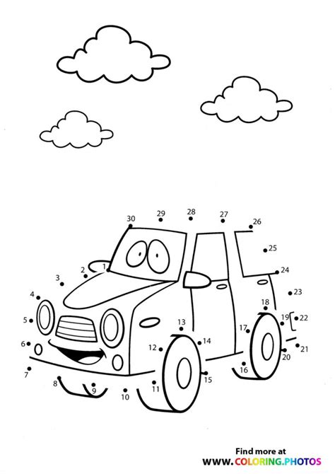 Car Dot The Dots Coloring Pages For Kids