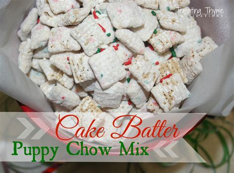 Puppy chow snack mix recipe. Cake Batter Puppy Chow Mix {Birthday Cake Chex Mix} | tempting thyme