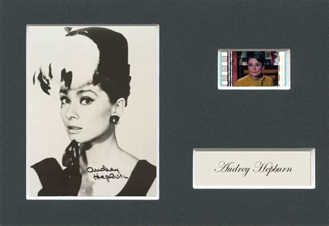 very rare audrey hepburn original rare and genuine film cell from a movie starring them mounted