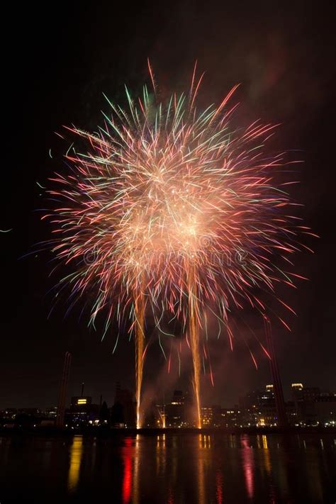 Colorful Fireworks Lighting Up The Night Sky In Minneapolis Minnesota