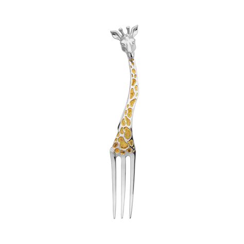 Moiseikin Silver Gold Plated Giraffe Cutlery T For Baby And Children