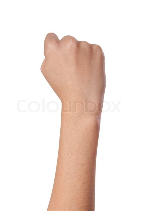 Female Hand With A Clenched Fist Isolated Stock Photo Colourbox