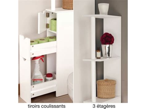 Parcourez notre sélection de meubles bois palette : Meuble wc étagère bois 3 portes blanc gain de place pour ...