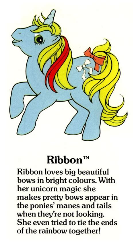 My Little Pony Ribbon Fact File Old My Little Pony Original My