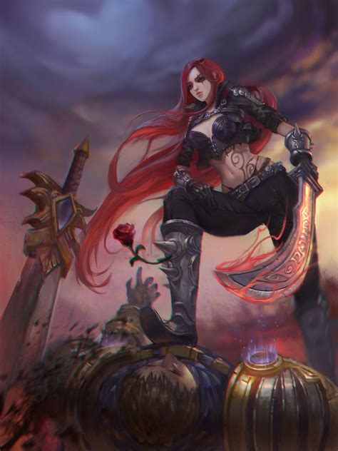 Wallpaper Gadis Anime Liga Legenda Pedang Katarina Liga Legenda
