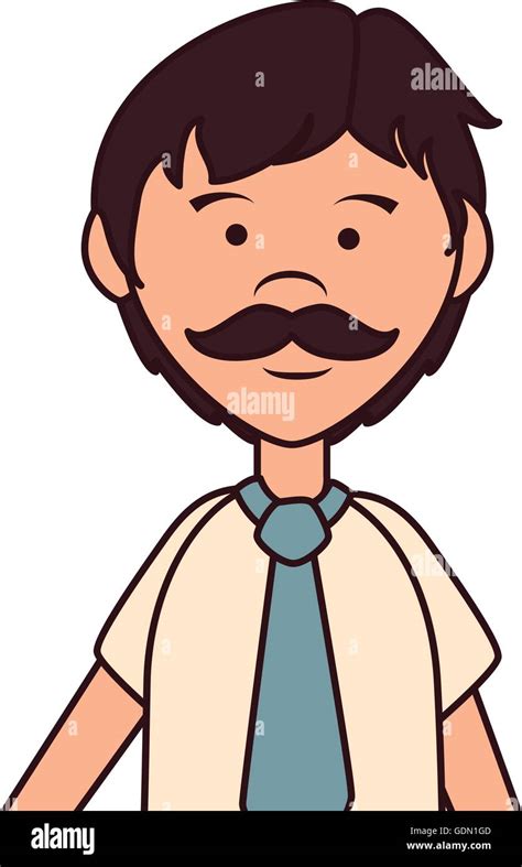 Father Mustache Cartoon Icon Vector Illustration Stock Vector Image