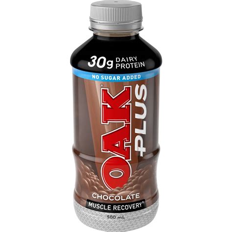 Oak Plus No Sugar Added Chocolate 500ml Woolworths
