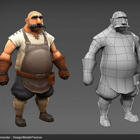 Low Poly Game Character Design Modelled And Textured Modo And