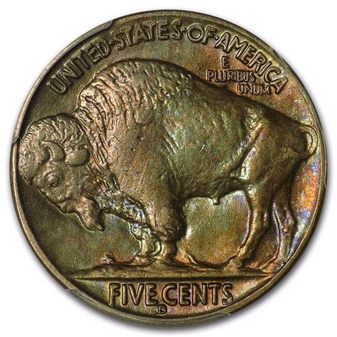 1936 D Buffalo Nickel Coin Pcgs Ms64