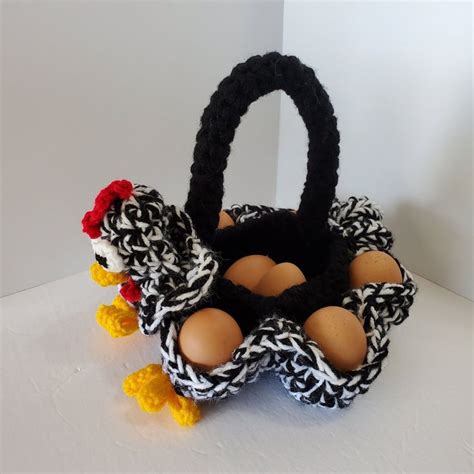 Chicken Egg Collecting Basket Easter Basket Caboodle Crochet Basket Crochet Easter Basket Egg