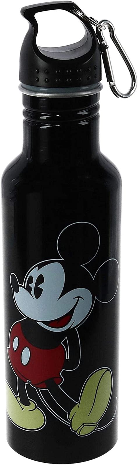 Jerry Leigh Disney Mickey Mouse Aluminum Water Bottle With Carabiner