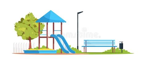 Cartoon Empty Playground Vector Stock Vector Illustration Of