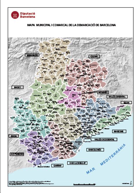 Planos y mapas de los 10 distritos y barrios más conocidas de barcelona para descargar en pdf o para imprimir : Municipios De Barcelona Mapa