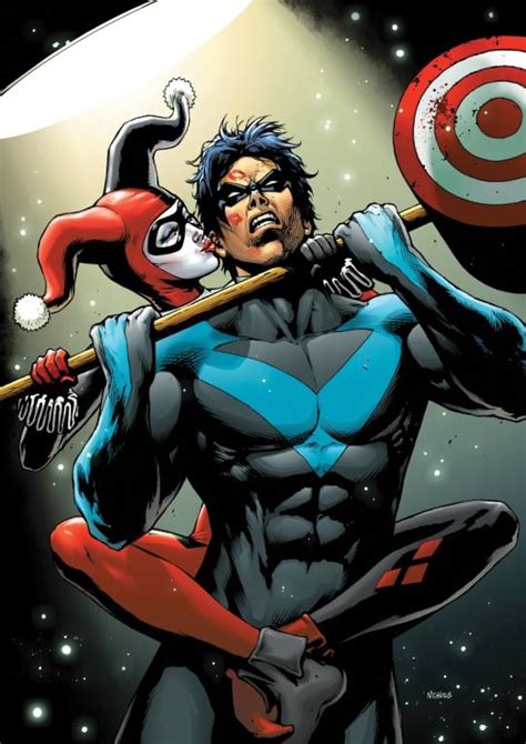 Harley Quinn and Nightwing by Wayne Nichols Batman is my hero Superhéroes Cómics y Batman