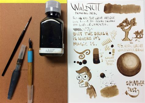 Natural dyes are water soluble, which can be a desired attribute for creating color mixing and layering effects. Tom Norton Walnut Drawing Ink Review — The Pen Addict
