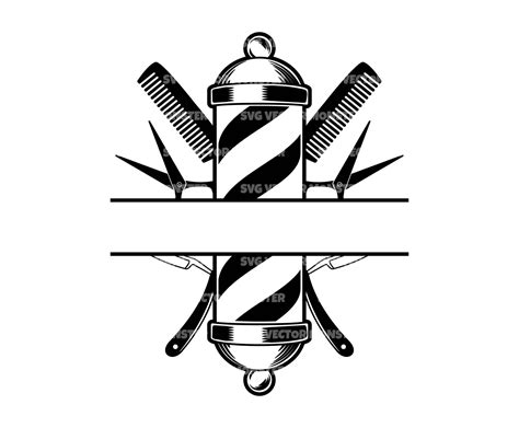 Two Barber Logos With Scissors And Combs